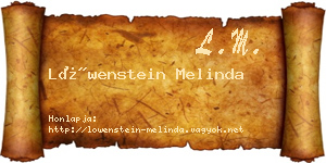 Löwenstein Melinda névjegykártya